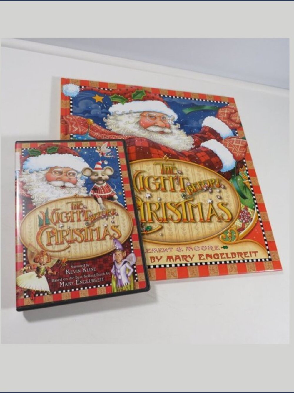 Mary Engelbreit Night Before Christmas Hardcover Book DVD Set Santa Mouse Decor